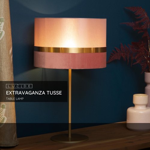 LUCIDE Lucide EXTRAVAGANZA TUSSE - Table lamp - D30 cm - 1xE27 - Pink stolní lampa - obrázek