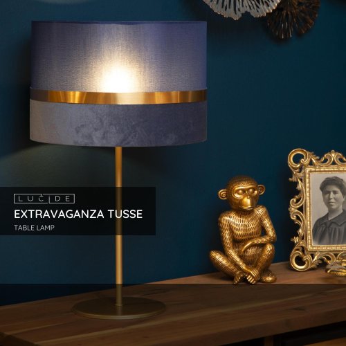 LUCIDE Lucide EXTRAVAGANZA TUSSE - Table lamp - ? 30 cm - 1xE27 - Blue stolní lampa - obrázek