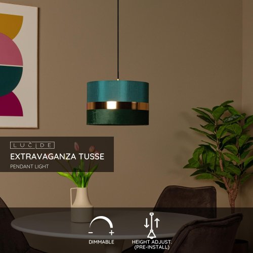 LUCIDE Lucide EXTRAVAGANZA TUSSE - Pendant light - ? 30 cm - 1xE27 - Green závěsné svítidlo, lustr - obrázek