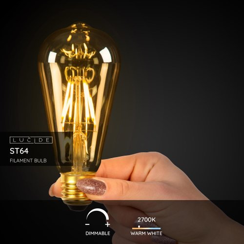 LUCIDE Bulb LED ST64 Filament E27/5W 500LM 2700K Amber žárovka, zářivka - obrázek