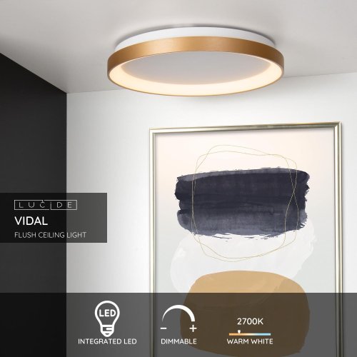 LUCIDE VIDAL Ceiling LIght  ?48cm 38W Matt Gold - obrázek