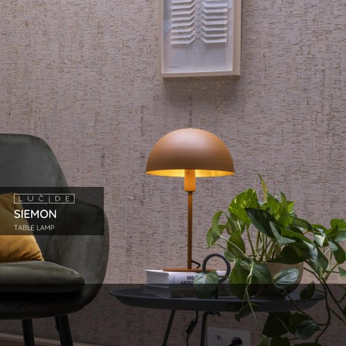 LUCIDE SIEMON Table lamp  E14/40W Yellow Ocher stolní lampa - obrázek