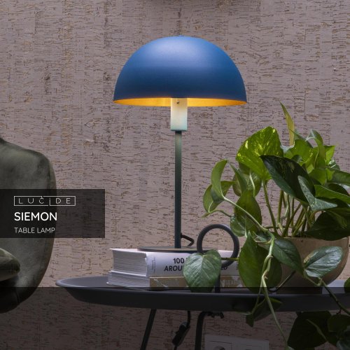 LUCIDE SIEMON Table lamp  E14/40W Blue Petrol stolní lampa - obrázek