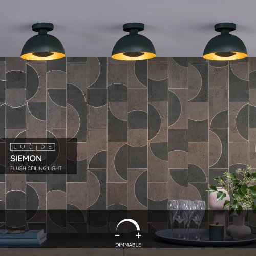 LUCIDE SIEMON Ceiling Light E27/40W Green - obrázek