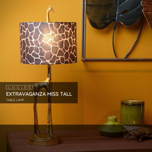 LUCIDE MISS TALL Table lamp E27/60W Gold stolní lampa - obrázek