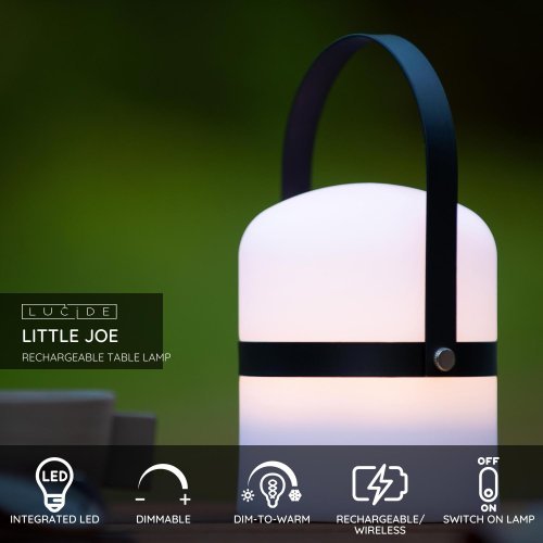 LUCIDE LITTLE JOE Table Lamp LED 3W  White/Black venkovní svítidlo - obrázek
