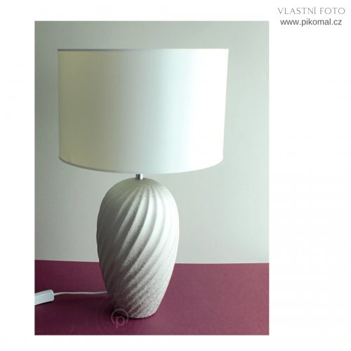 Searchlight EU4556SI TABLE stolní lampa 1xE27 barva šedá textil - obrázek