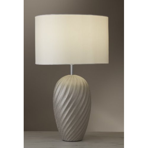 Searchlight EU4556SI TABLE stolní lampa 1xE27 barva šedá textil - obrázek