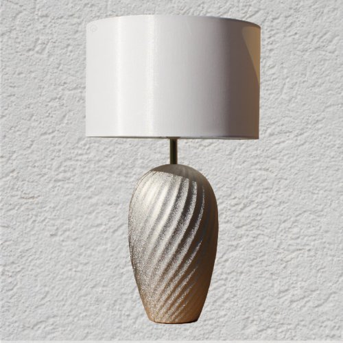 Searchlight EU4556SI TABLE stolní lampa 1xE27 barva šedá textil - obrázek