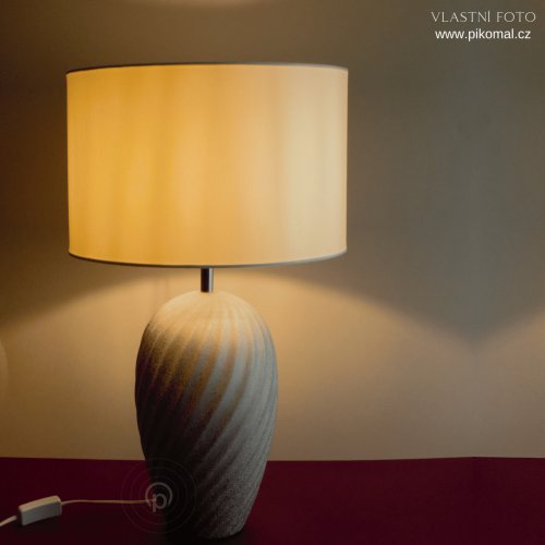 Searchlight EU4556SI TABLE stolní lampa 1xE27 barva šedá textil