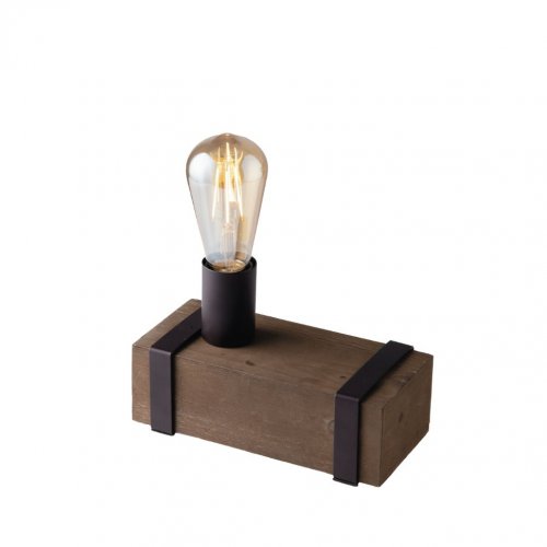Faneurope I-TEXAS-L1 stolní lampička dřevo a hnědý kov
