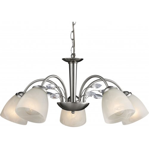 ESTO 997118-5 ROMANTICA závěsné svítidlo 5xE14 nikl mat sklo - obrázek