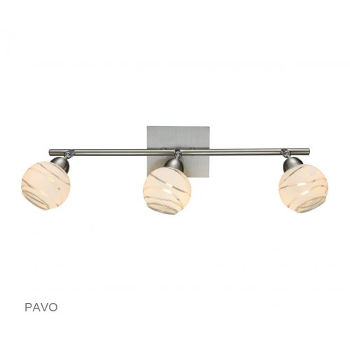 ESTO 760016-3 PAVO spot na liště 3xG9 nikl mat a sklo bílé - obrázek