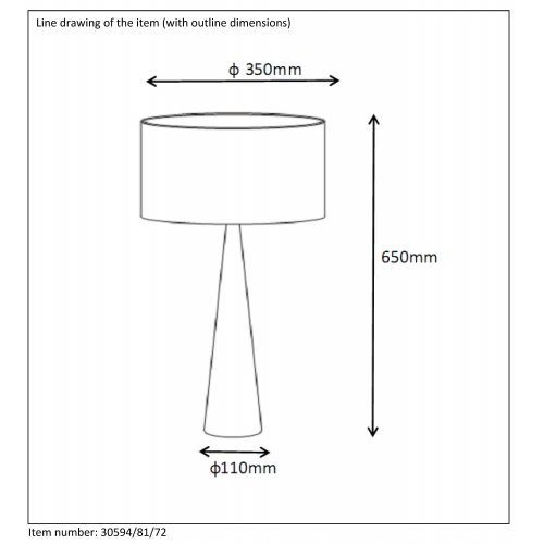 LUCIDE CONOS - Stolní lampa - E27 H63 D35 cm stolní lampa - obrázek