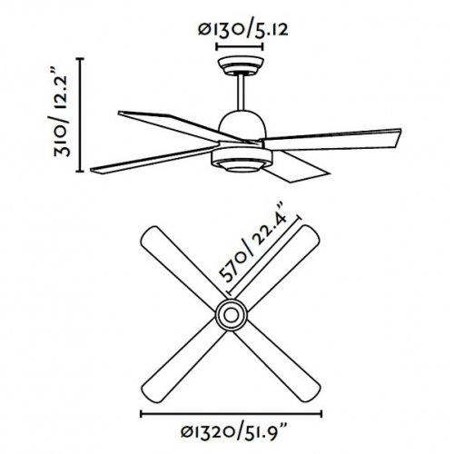 Stropní ventilátor IBIZA 33287,  STROPNÍ VENTILÁTOR, MATNÝ NIKL - obrázek