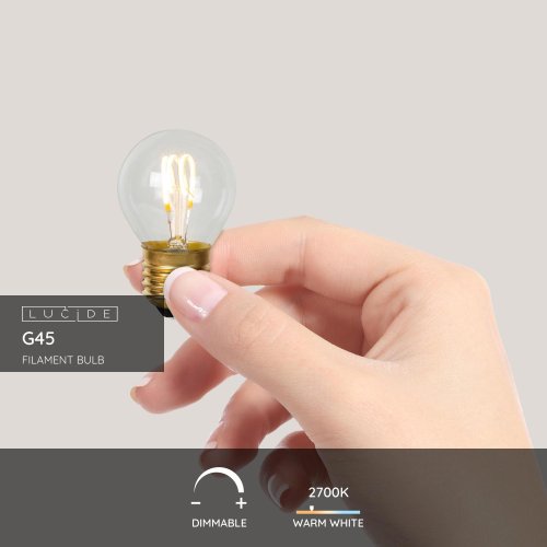 LUCIDE Lucide G45 - Filament bulb - D4,5 cm - LED Dim. - E27 - 1x3W 2700K - T žárovka, zářivka - obrázek