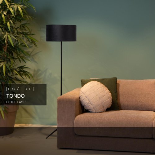 LUCIDE Lucide TONDO - Floor lamp - ? 38 cm - 1xE27 - Black stojací lampa - obrázek