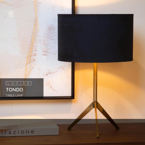 LUCIDE Lucide TONDO - Table lamp - ? 30 cm - 1xE27 - Matt Gold / Brass stolní lampa - obrázek