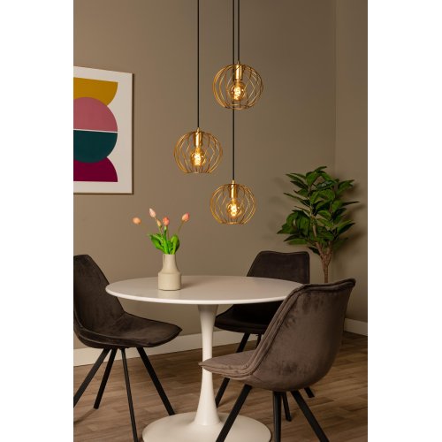 LUCIDE Lucide DANZA - Pendant light - D50 cm - 3xE27 - Matt Gold / Brass závěsné svítidlo, lustr - obrázek