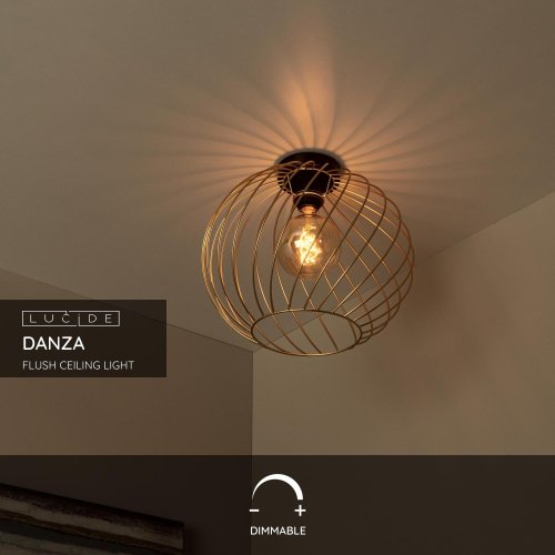 LUCIDE Lucide DANZA - Flush ceiling light - D40 cm - 1xE27 - Matt Gold / Bras - obrázek