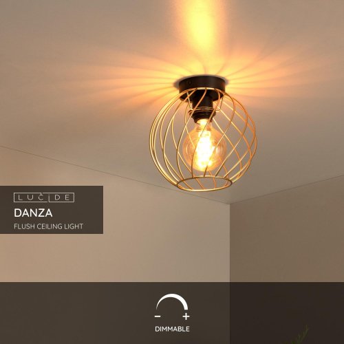 LUCIDE Lucide DANZA - Flush ceiling light - ? 25 cm - 1xE27 - Matt Gold / Bra - obrázek