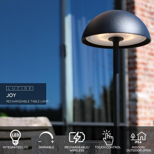 LUCIDE Lucide JOY - Rechargeable Table lamp Outdoor - Battery - D12 cm - LED venkovní svítidlo - obrázek