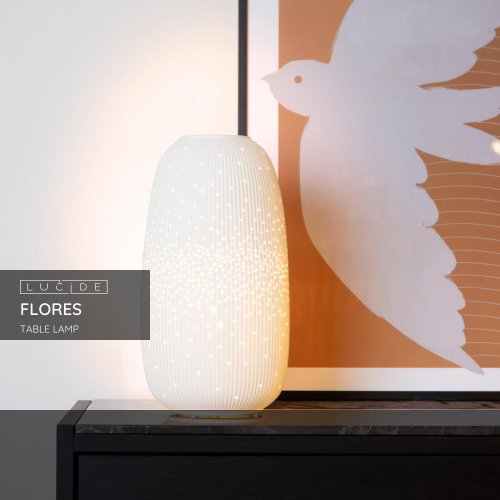 LUCIDE Lucide FLORES - Table lamp - D17,5 cm - 1xE14 - White stolní lampa - obrázek