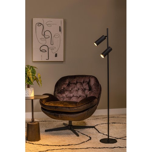LUCIDE Lucide CLUBS - Floor lamp - 2xGU10 - Black stojací lampa - obrázek