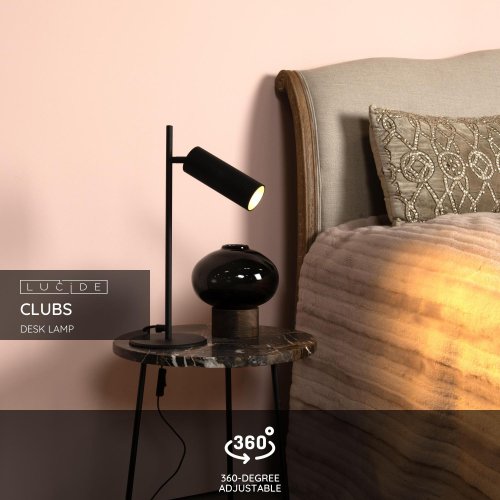 LUCIDE Lucide CLUBS - Table lamp - 1xGU10 - Black stolní lampa - obrázek