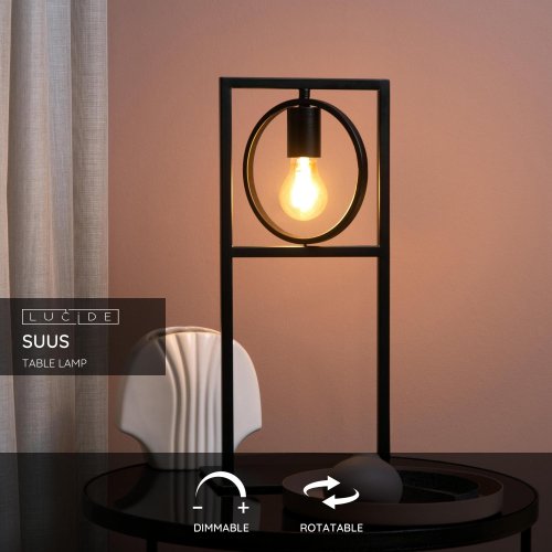 LUCIDE Lucide SUUS - Table lamp - 1xE27 - Black stolní lampa - obrázek
