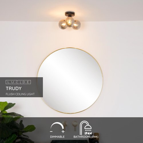 LUCIDE Lucide TRUDY - Flush ceiling light Bathroom - D28 cm - 3xG9 - IP44 - B - obrázek