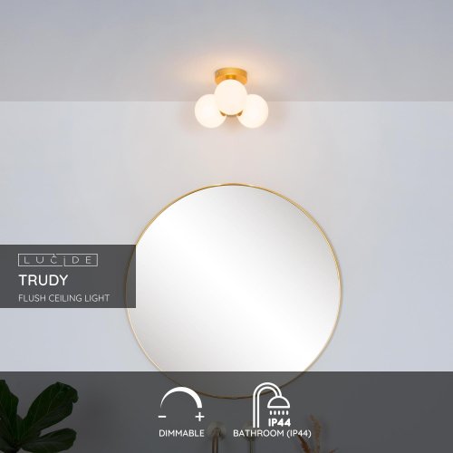 LUCIDE Lucide TRUDY - Flush ceiling light Bathroom - D28 cm - 3xG9 - IP44 - M - obrázek