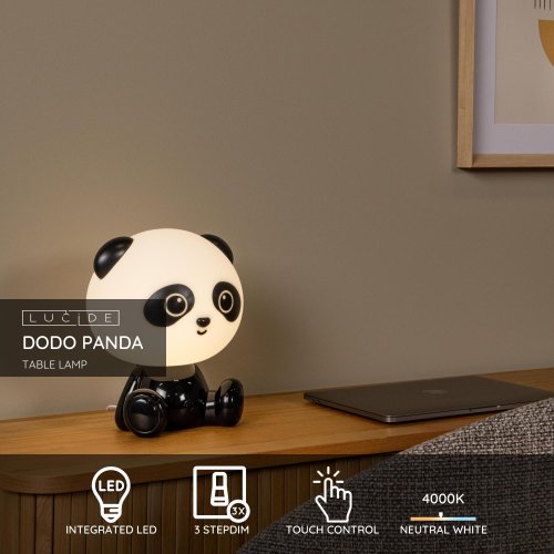 LUCIDE Lucide DODO PANDA - Table lamp Children - LED Dim. - 1x3W - 3 StepDim stolní lampa - obrázek