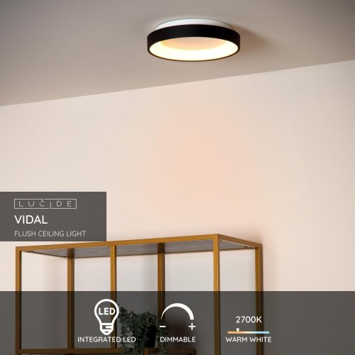 LUCIDE Lucide VIDAL - Flush ceiling light - D28 cm - LED Dim. - 1x21W 2700K - - obrázek