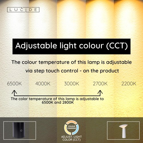 LUCIDE Lucide JIVE - Table lamp Outdoor - ? 13,9 cm - LED Dim. - 1x4W 6500K - venkovní svítidlo - obrázek