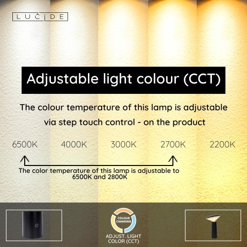 LUCIDE Lucide JIVE - Table lamp Outdoor - ? 13,9 cm - LED Dim. - 1x4W 6500K - venkovní svítidlo - obrázek