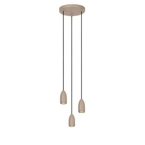 LUCIDE Lucide EVORA - Pendant light - D25 cm - 3xGU10 - Taupe závěsné svítidlo, lustr