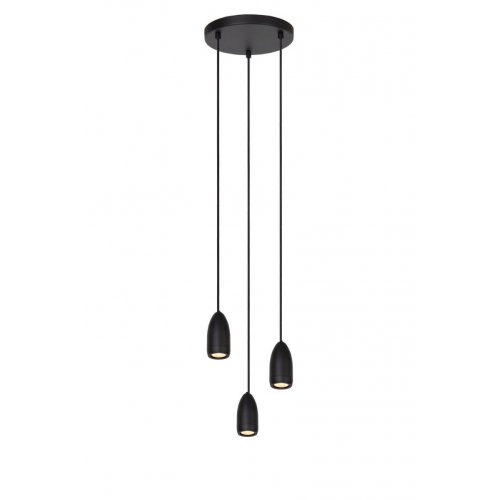 LUCIDE Lucide EVORA - Pendant light - D25 cm - 3xGU10 - Black závěsné svítidlo, lustr