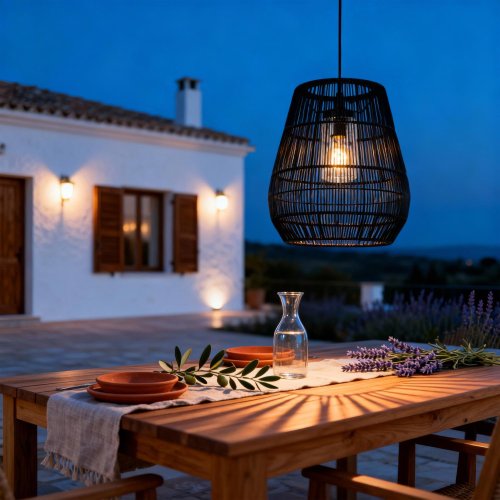 LUCIDE Lucide NERIDA - Pendant light Outdoor - D35 cm - 1xE27 - IP44 - Black venkovní svítidlo - obrázek