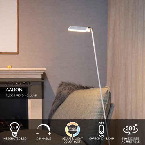 LUCIDE Lucide AARON - Floor lamp - LED Dim. - 1x10W 2700K - Matt Gold / Brass stojací lampa - obrázek