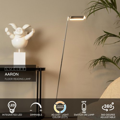 LUCIDE Lucide AARON - Floor lamp - LED Dim. - 1x10W 2700K - Matt Gold / Brass stojací lampa - obrázek