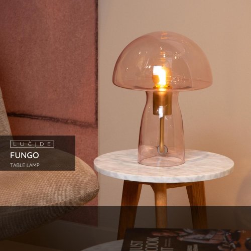 LUCIDE Lucide FUNGO - Table lamp - 1xE27 - Pink stolní lampa - obrázek