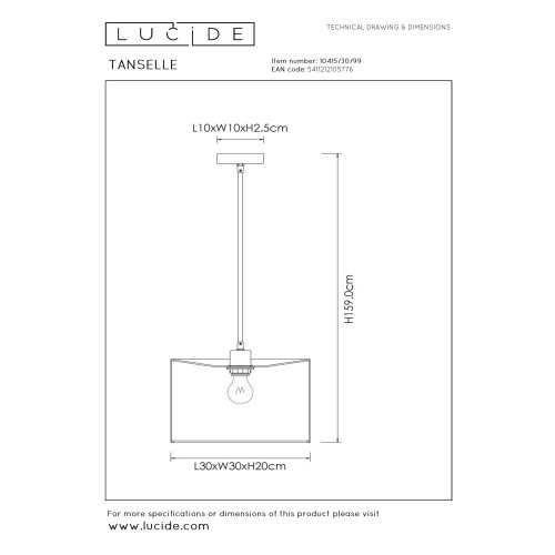 LUCIDE Lucide TANSELLE - Pendant light - D30 cm - 1xE27 - Multicolor závěsné svítidlo, lustr - obrázek
