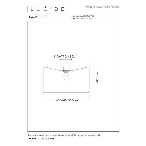 LUCIDE Lucide TANSELLE - Flush ceiling light - D40 cm - 1xE27 - Multicolor - obrázek