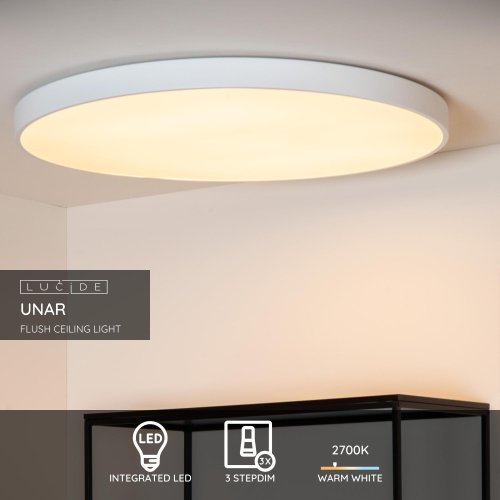 Lucide UNAR - Flush ceiling light - D60 cm - LED Dim. - 1x60W - obrázek