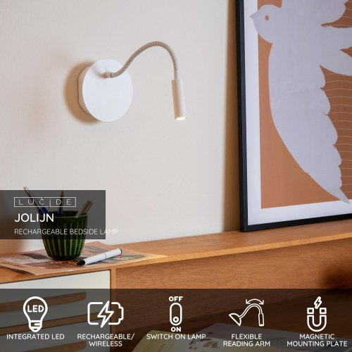 LUCIDE Lucide JOLIJN - Wall spotlight - Ă 11 cm - LED - 1x2W 3000K - With ma nástěnné svítidlo - obrázek