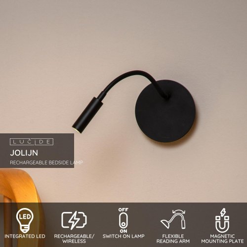 LUCIDE Lucide JOLIJN - Wall spotlight - Ă 11 cm - LED - 1x2W 3000K - With ma nástěnné svítidlo - obrázek