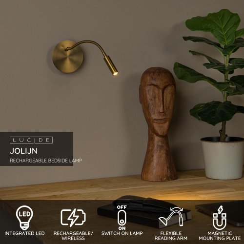 LUCIDE Lucide JOLIJN - Wall spotlight - Ă 11 cm - LED - 1x2W 3000K - With ma nástěnné svítidlo - obrázek