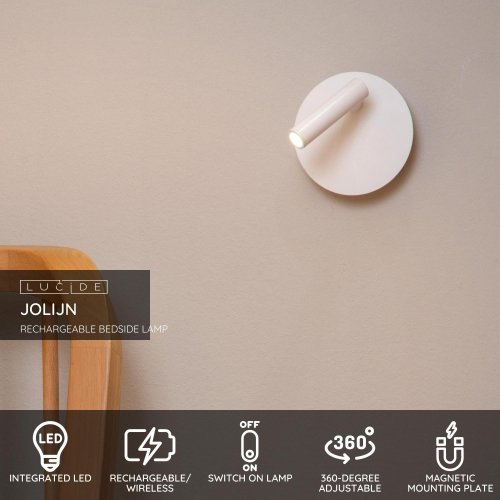 LUCIDE Lucide JOLIJN - Wall spotlight - Ă 10,2 cm - LED - 1x2W 3000K - With nástěnné svítidlo - obrázek