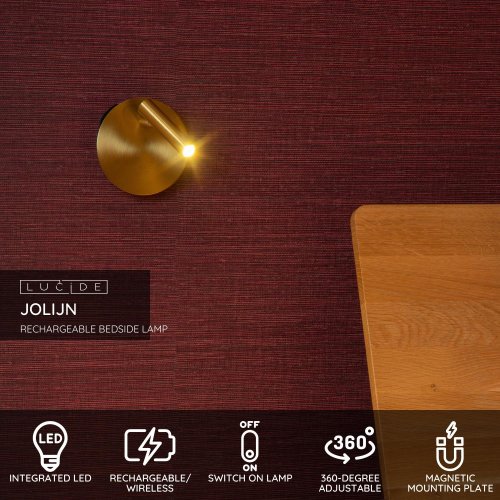 LUCIDE Lucide JOLIJN - Wall spotlight - Ă 10,2 cm - LED - 1x2W 3000K - With nástěnné svítidlo - obrázek